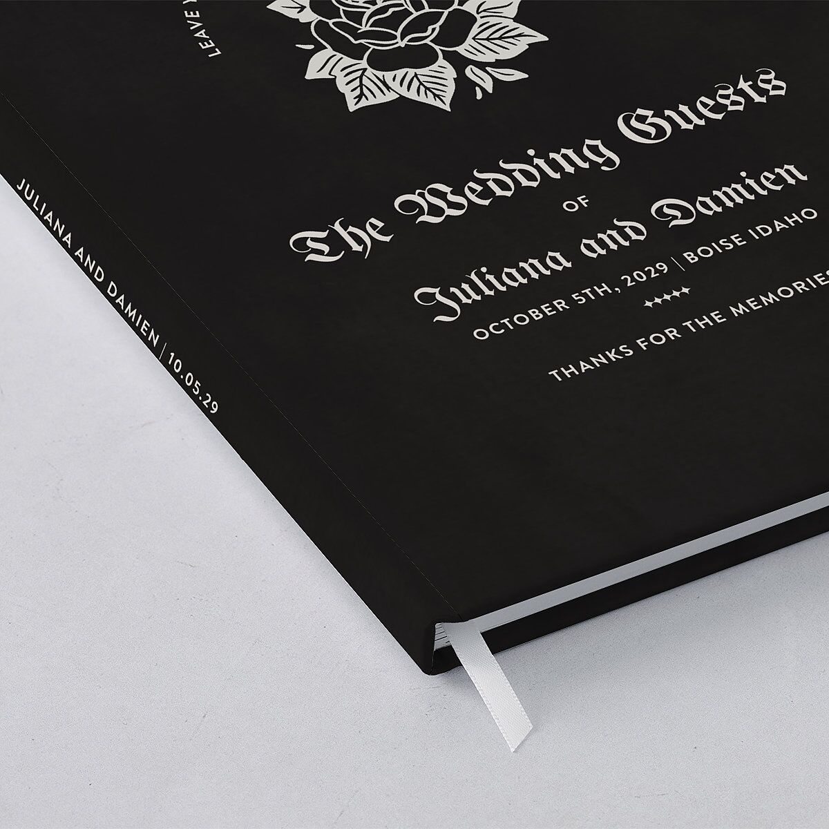 Moody Gothic Rose Guest Books Midnight