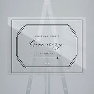 Eucalyptus Frame Acrylic Direction Sign Medium Pure White Standard Acrylic M Direction