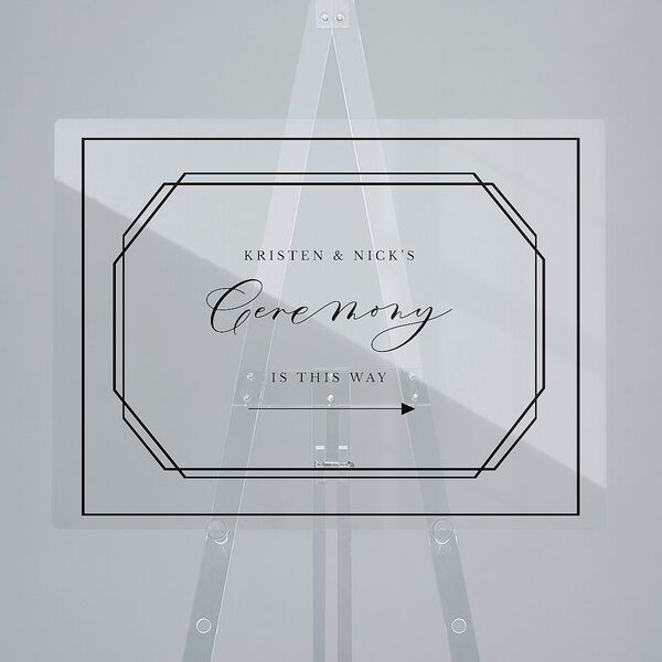 Eucalyptus Frame Acrylic Direction Sign Medium Pure White Standard Acrylic M Direction