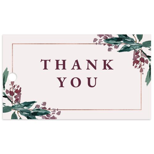 Gilded Botanical Favor Gift Tags Mauve Signature