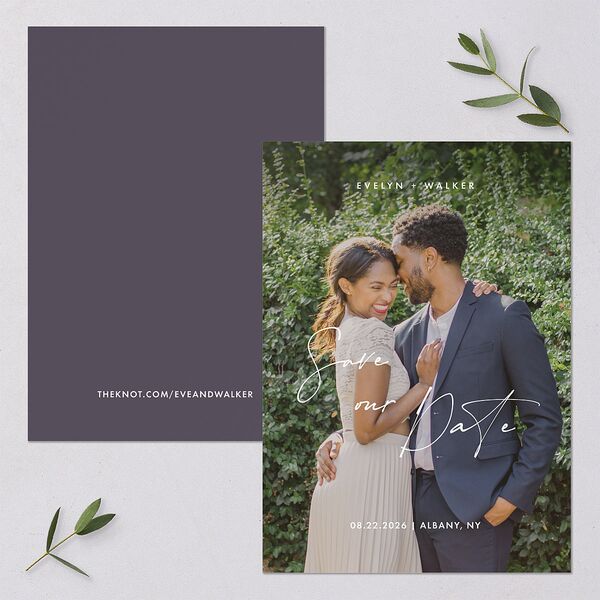 Picture This Photo Save the Date Cards Medieval Grey Signature smooth Blank No Standard