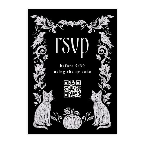 Spooky Halloween Nouveau QR Code RSVP Cards Licorice Signature Standard