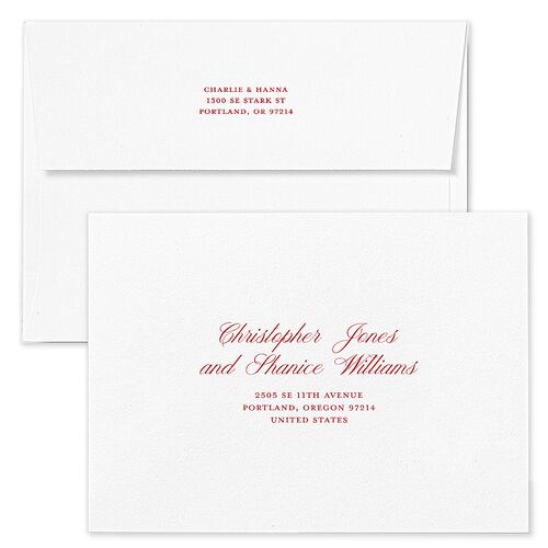 Our Greatest Gift Minimalist Bow Baby Announcement Holiday Card Envelopes White Cream Both Recipient and Return Addresses Standard Signature