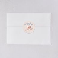 Modern Delicate Bows Wedding Stickers Jewel Red Circle