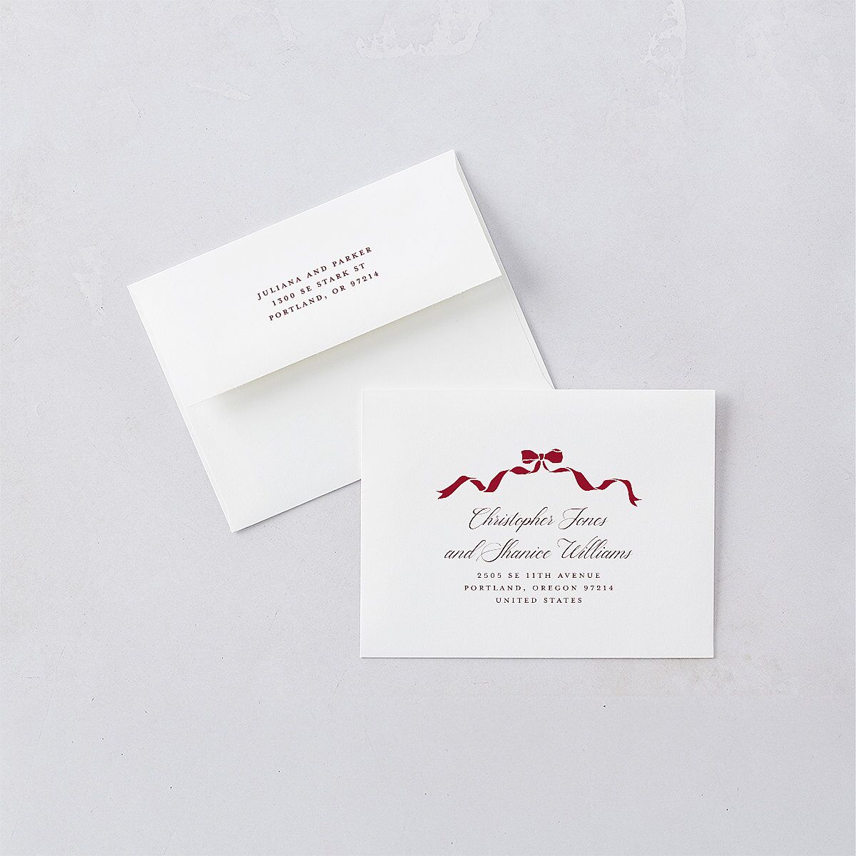 Very Married Christmas Photo Gallery Thank You Cards Burgundy