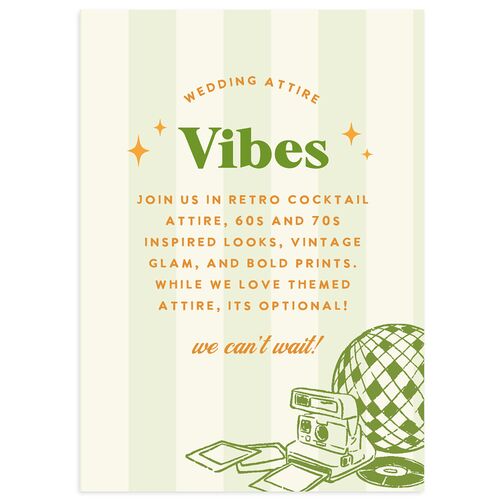 Colorful Retro Stripes Wedding Enclosure Cards Sea Foam Signature Standard