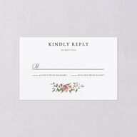 Floral Monogram All-in-One Wedding Invitations Rose Quartz Signature Light Both Recipient and Return Addresses No