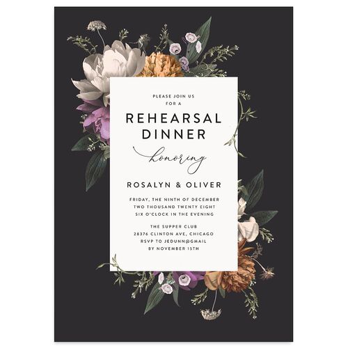 Blooming Botanical Rehearsal Dinner Invitations Dijon Signature Blank Standard