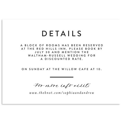 Leafy Ampersand Wedding Event Detail Cards Saddle Signature Standard