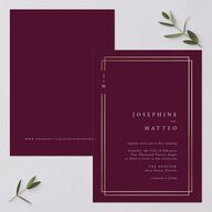 Double Frame Wedding Invitations Gold Bordeaux Signature Blank No Standard