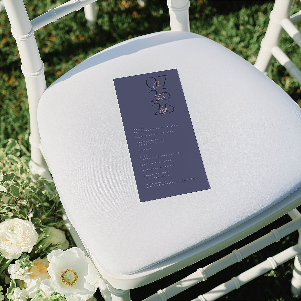 On This Day Wedding Programs Gold Midnight Navy Signature