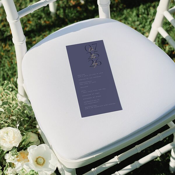 On This Day Wedding Programs Gold Midnight Navy Signature