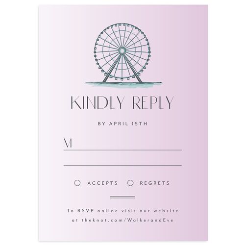 Watercolor Chicago Wedding Response Cards French Violet Signature