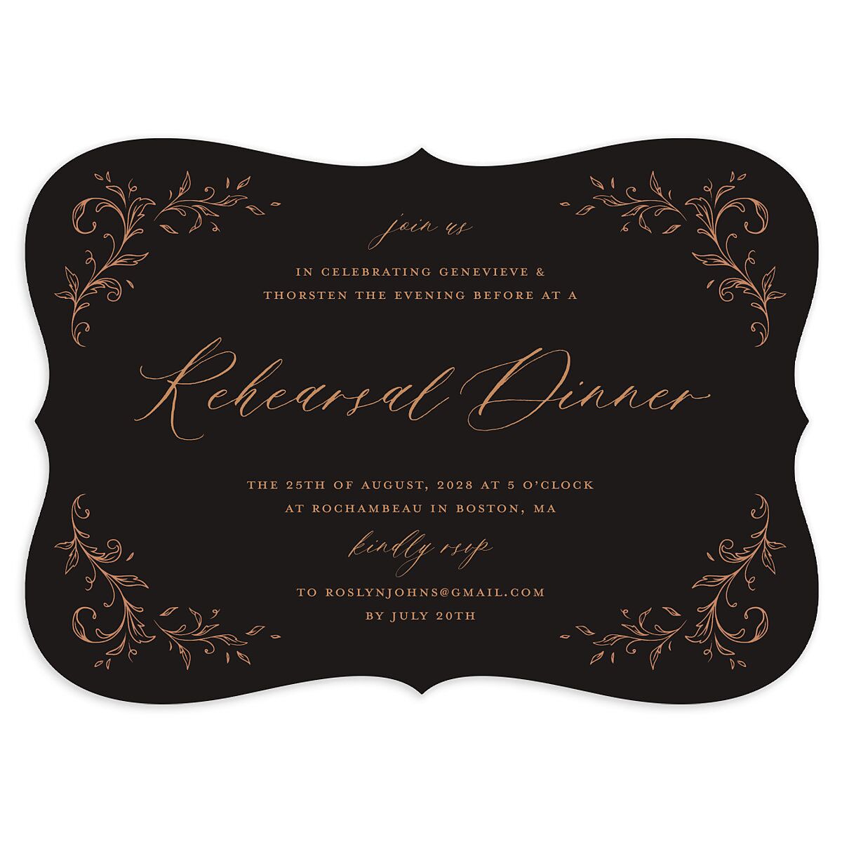 Dark Vintage Fantasy Rehearsal Dinner Invitations