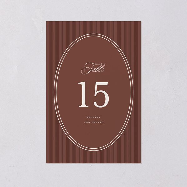 Vintage Oval Monogram Table Numbers Merlot Signature