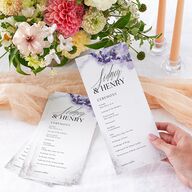 Painted Ethereal Wedding Programs Jewel Purple Signature