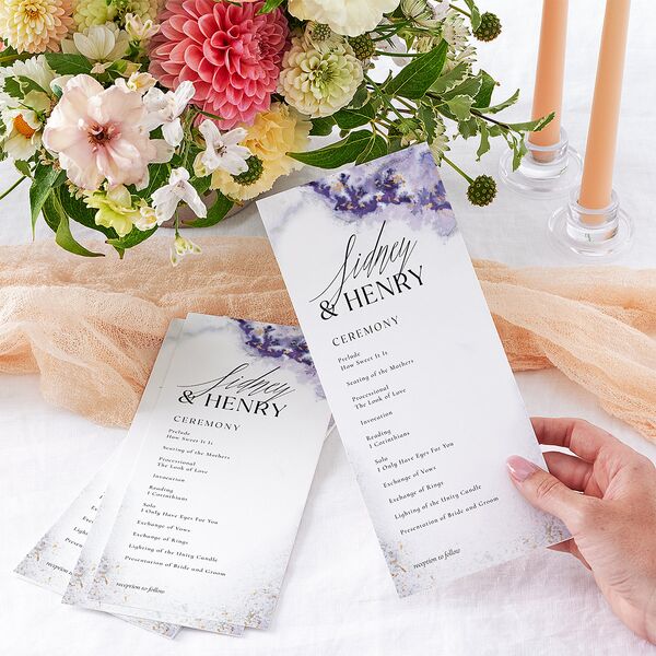 Painted Ethereal Wedding Programs Jewel Purple Signature