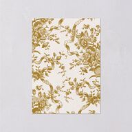 Vintage Toile Foil Wedding Response Cards Gold Marigold Signature