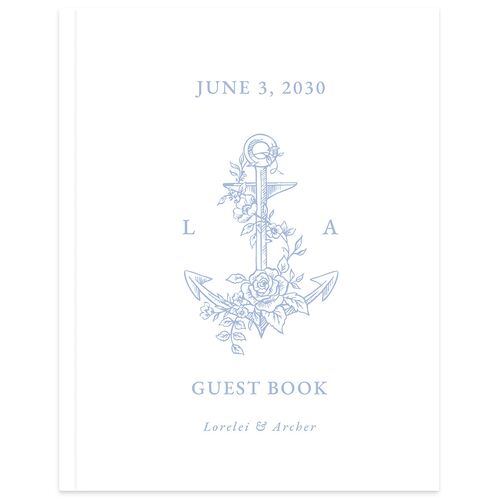 Coastal Oysters and Anchors Guest Books Sea Blue