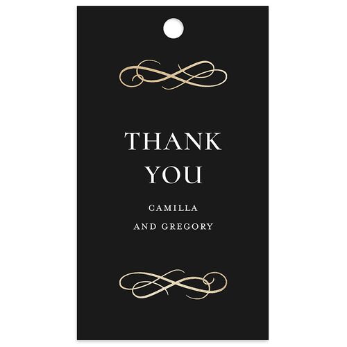 Antique Fairytale Foil Favor Gift Tags Gold Charcoal Signature