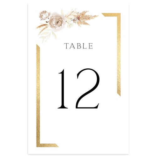 Rustic Bouquet Table Numbers Gold Pure White Signature