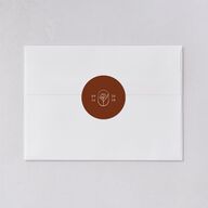Vintage Romantic Photo Wedding Stickers Copper Circle