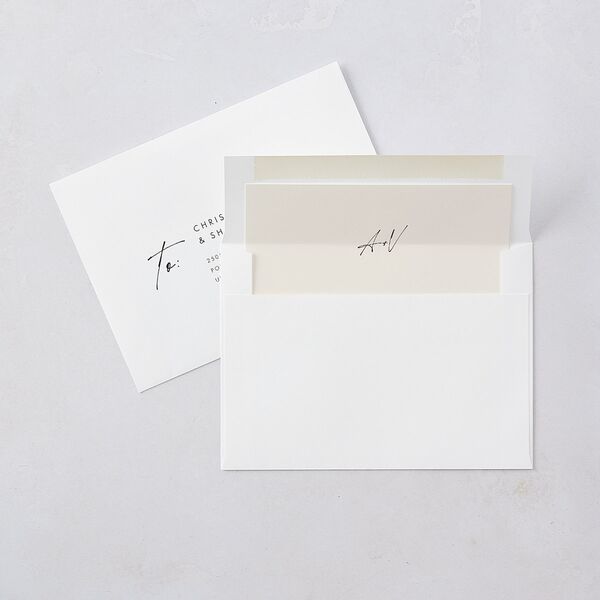 Simply Script Wedding Invitations Linen Signature Blank No Standard