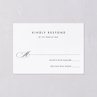 Polished Frame Wedding Response Cards Silver Licorice Signature Standard
