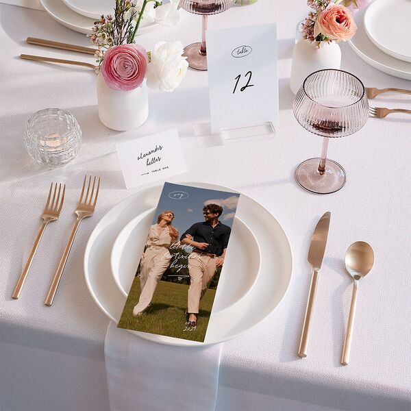Sunny Day Modern Script Table Numbers Pure White Signature