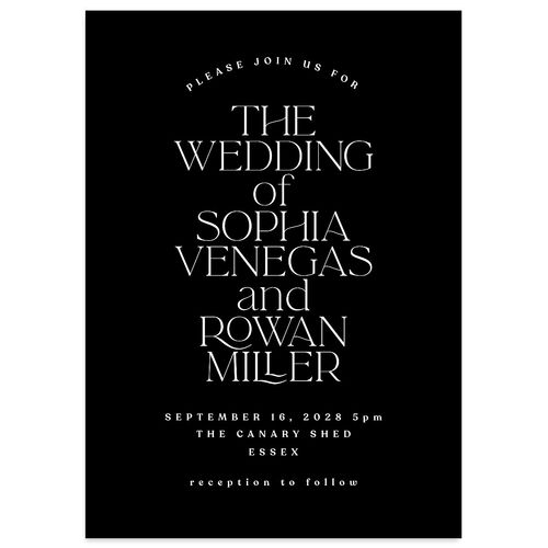 Classic Stack Wedding Invitations Licorice Pearlescent Blank No