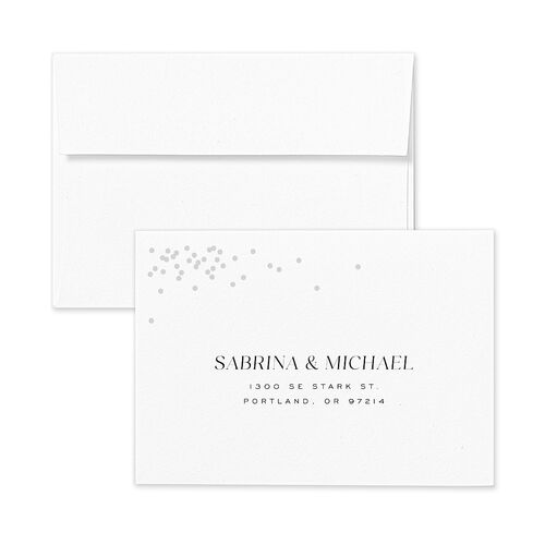 Confetti Glam Response Card Envelopes White Standard Pure White Return Address Signature
