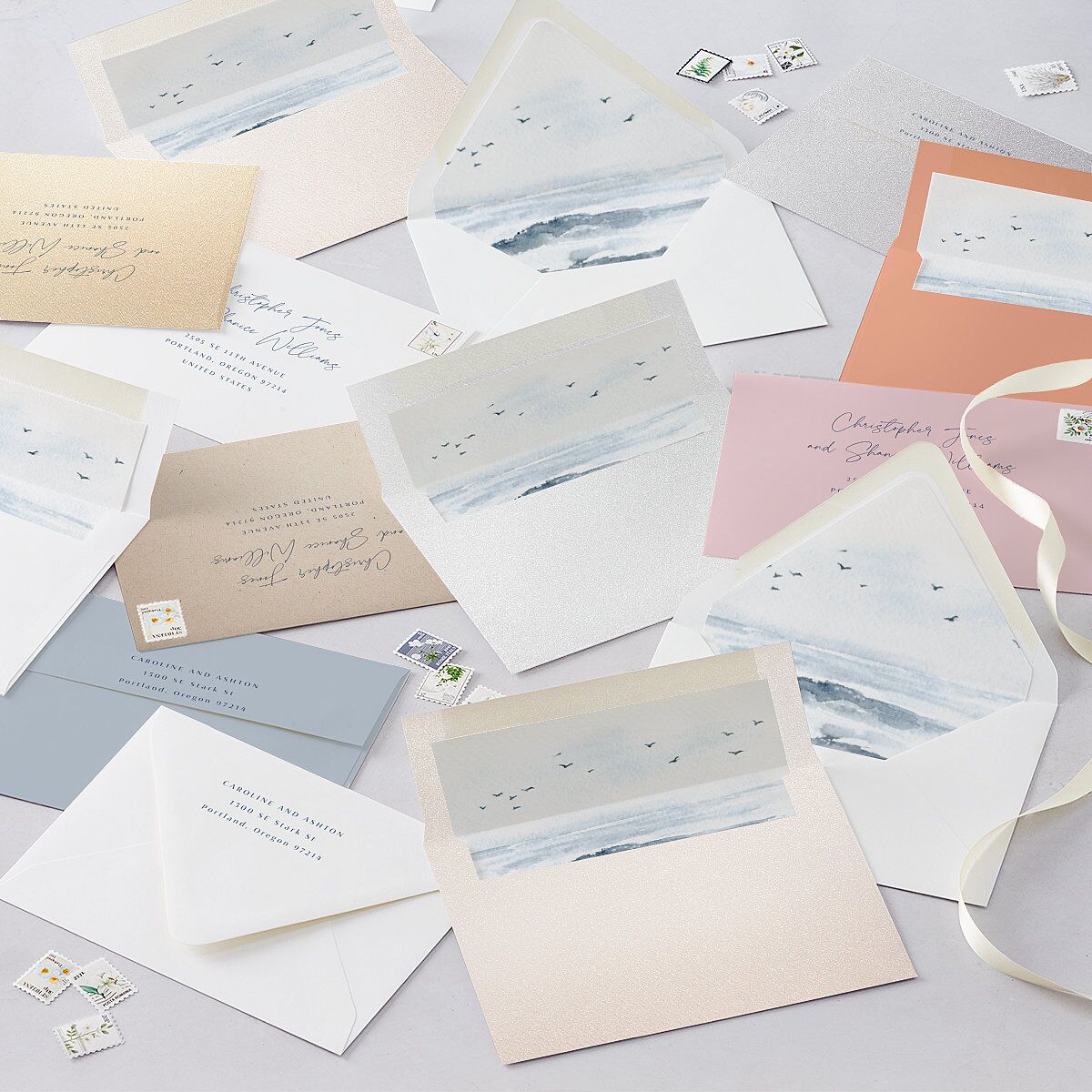 Coastal Love Wedding Invitations Cruise Signature Blank No Standard