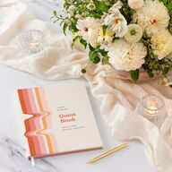 Groovy Lines Guest Books Coral Pink