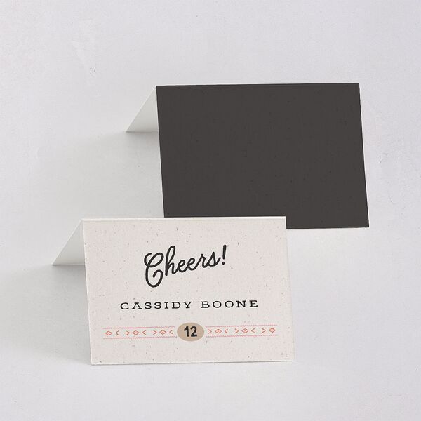 Western I Do BBQ Place Cards Taupe Signature