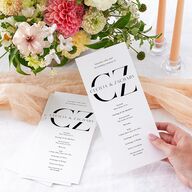 Simple Modern Monogram Wedding Programs Pure White Signature