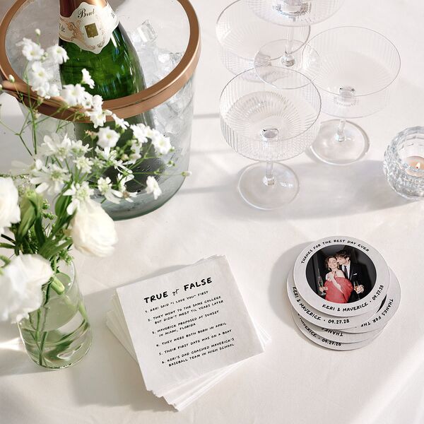 Modern Writing Coasters Snow Cardboard Circle