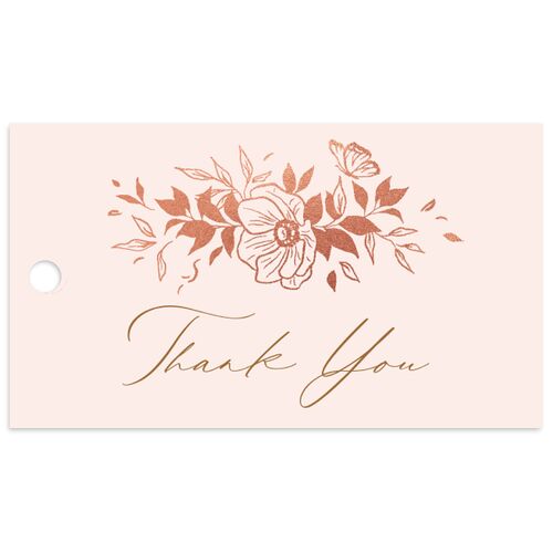 Baroque Garden Favor Gift Tags Rose Gold Pink Cotton Signature