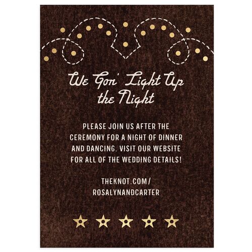 Classic Western Foil Wedding Enclosure Cards Chocolate Gold Signature Standard