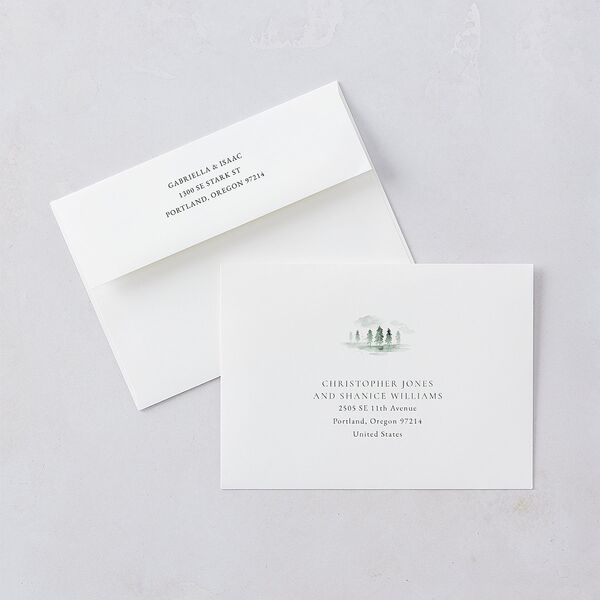 Watercolor Mountains Wedding Invitations Thyme Signature Blank No Standard
