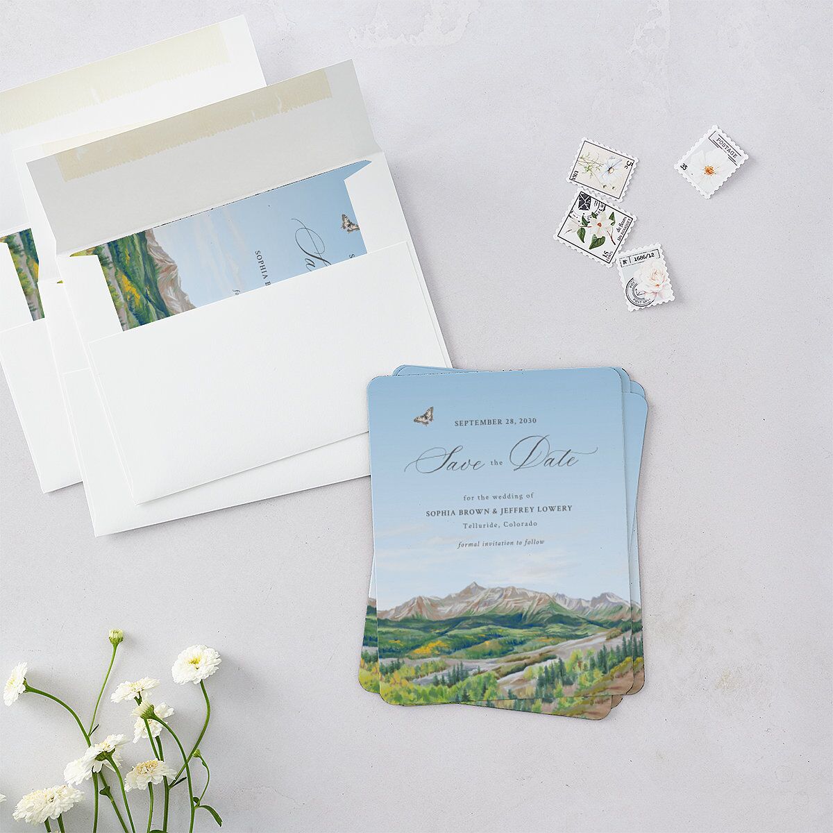 Romantic Floral Mountain Save The Date Magnets Meadow Magnet Paper