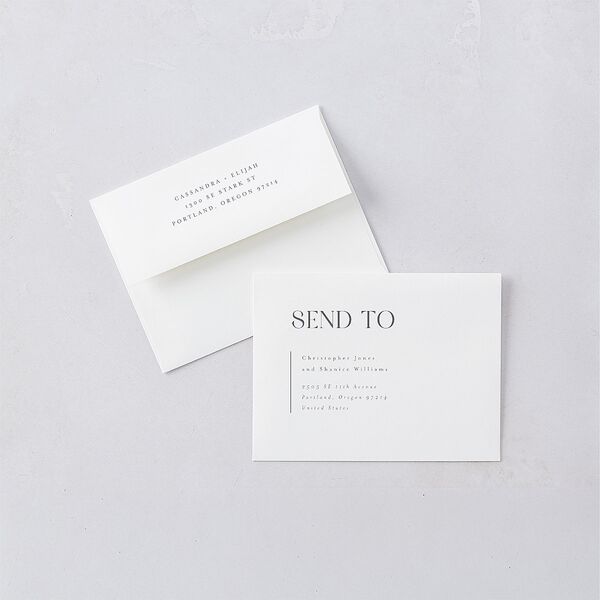 Triptych Photo Save the Date Petite Cards Pure White Signature smooth Blank No Standard