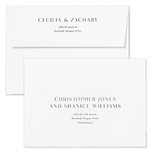 Simple Modern Monogram Rehearsal Dinner Invitation Envelopes Rose Charcoal Recipient Address Signature Standard