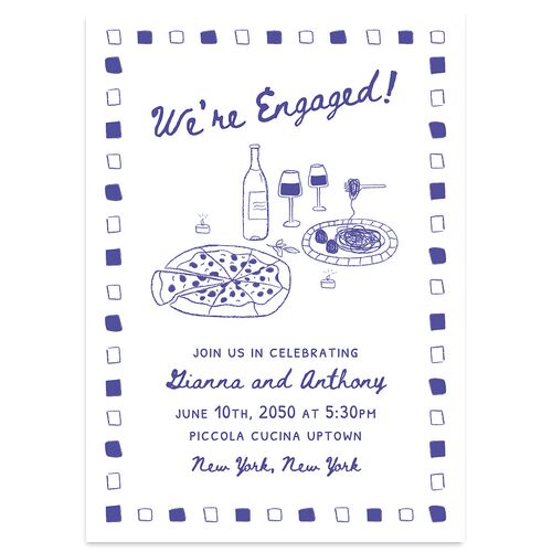That’s Amore Engagement Party Invitations Sapphire Signature Blank Standard