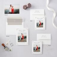 Church Cross Save The Date Cards Pure White Signature smooth Blank No Standard