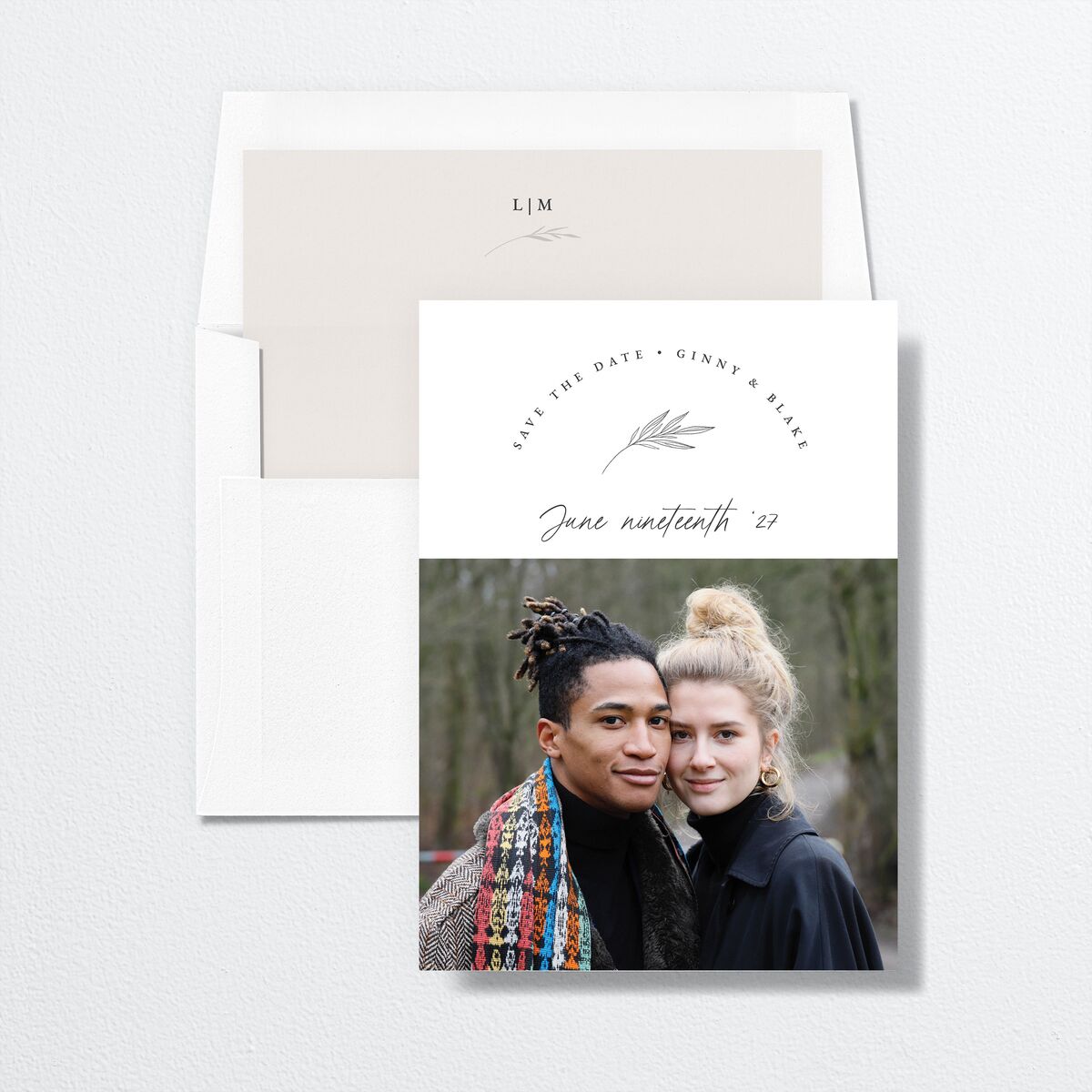 Rustic Simplicity Save the Date Cards Off-White Signature smooth No