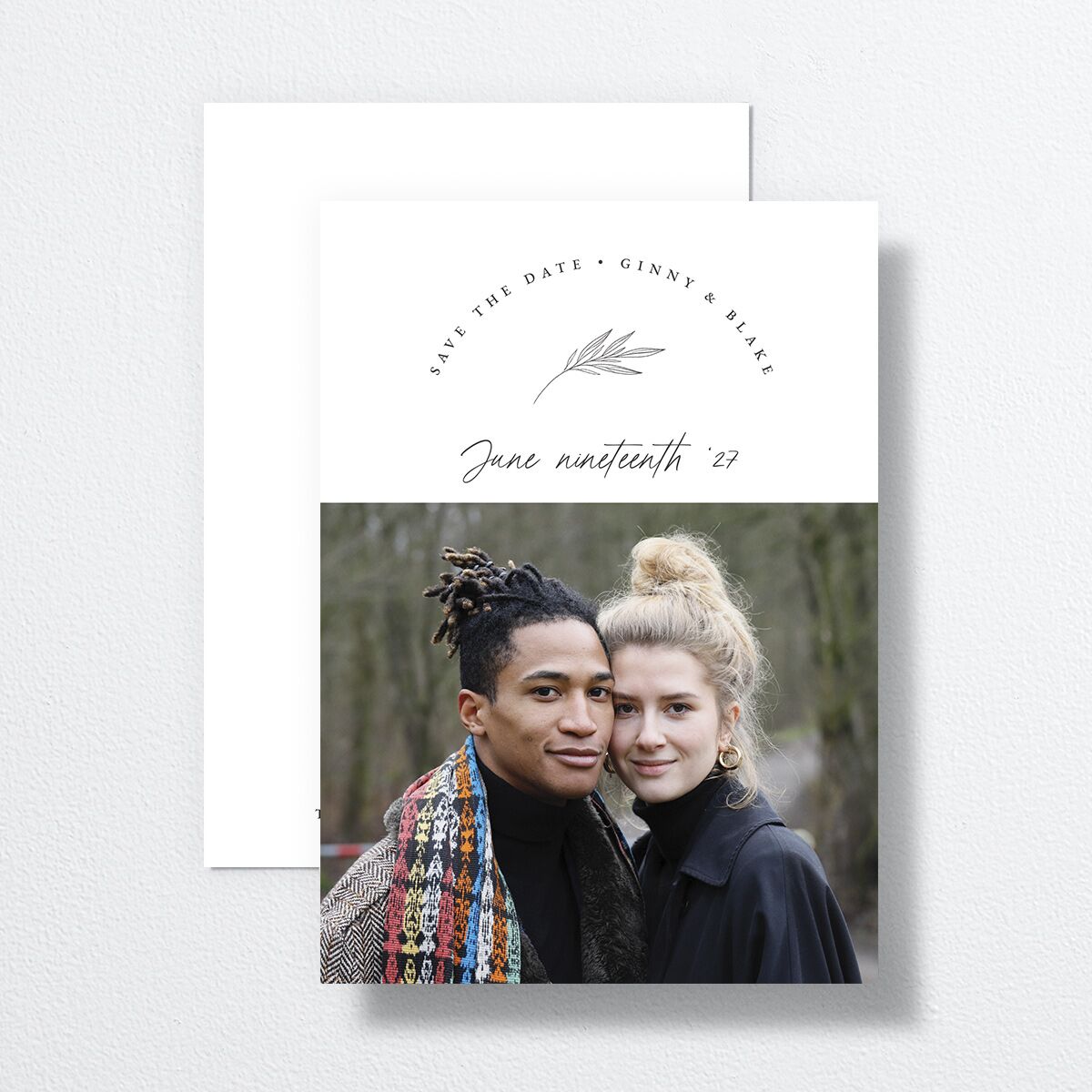 Rustic Simplicity Save the Date Cards Off-White Signature smooth No