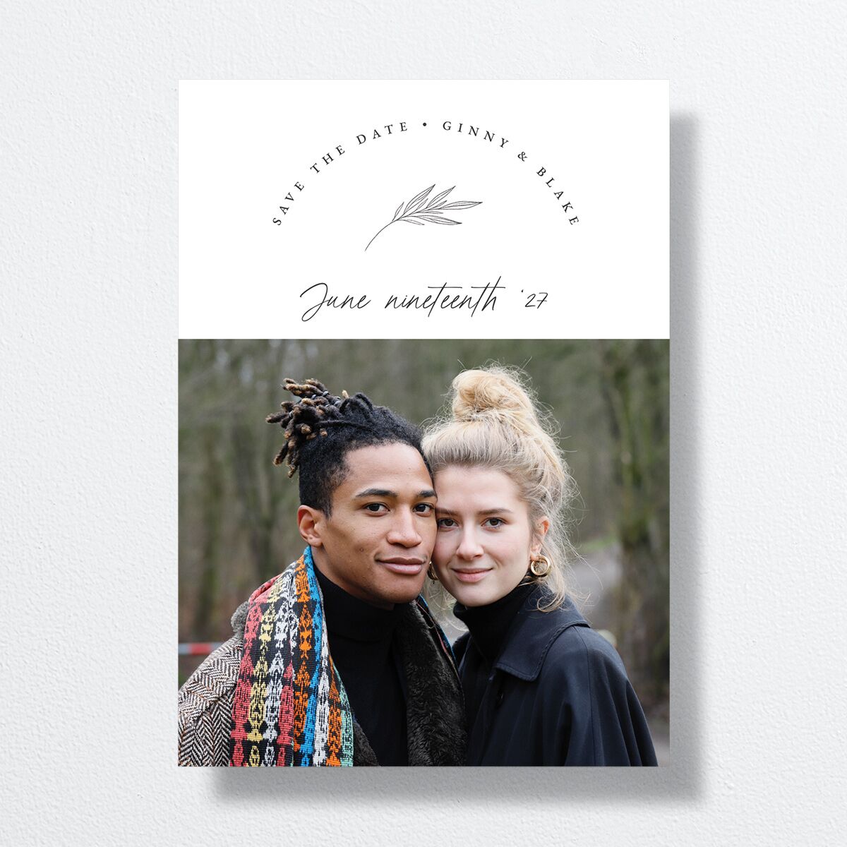 Rustic Simplicity Save the Date Cards Off-White Signature smooth No