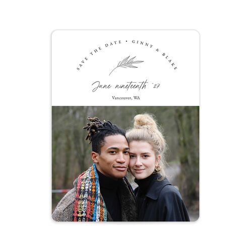 Rustic Simplicity Save The Date Magnets - White