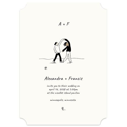 Customizable Couple Wedding Invitations Couple 1 Signature Blank No Ticket