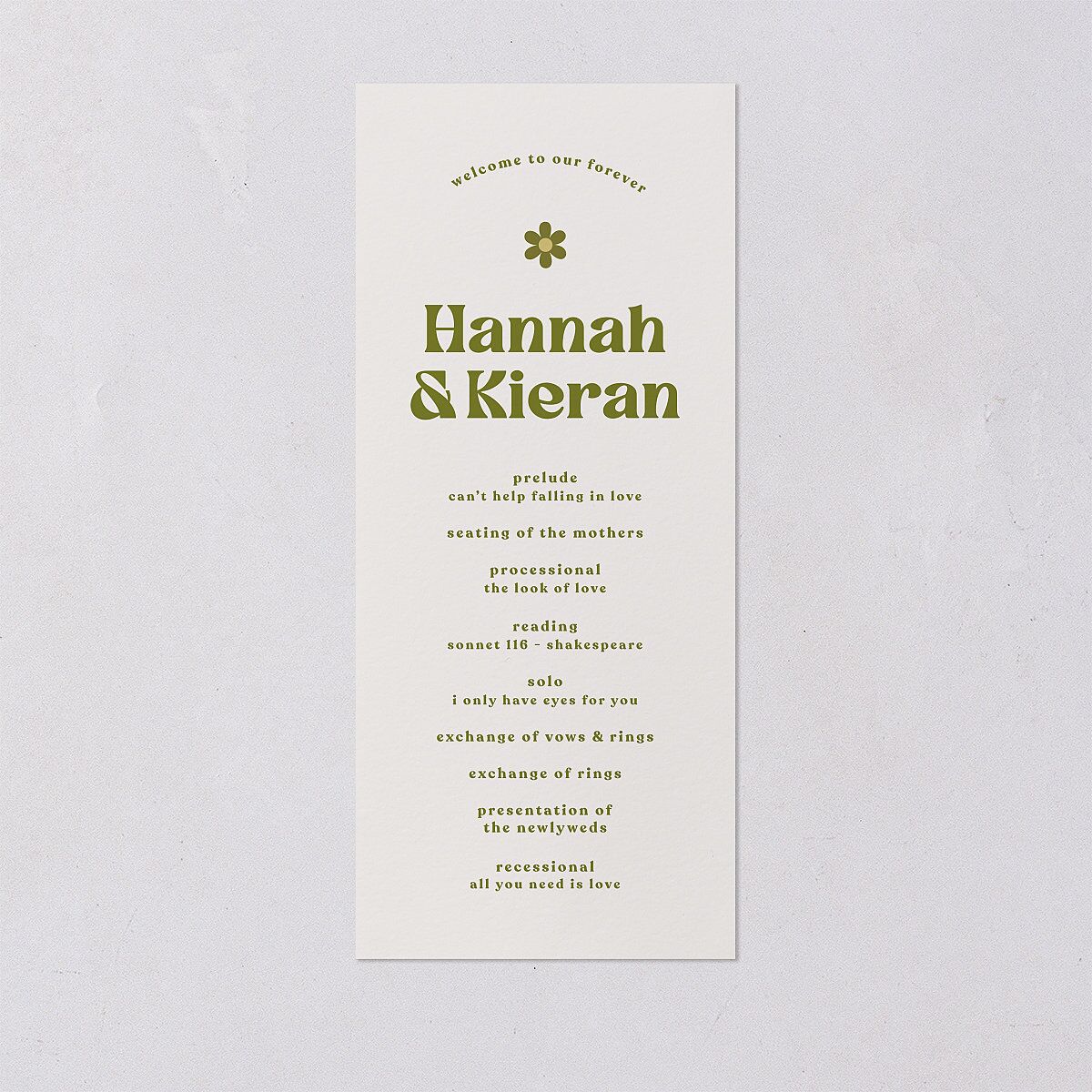 Simple Retro Daisy Wedding Programs Meadow Signature